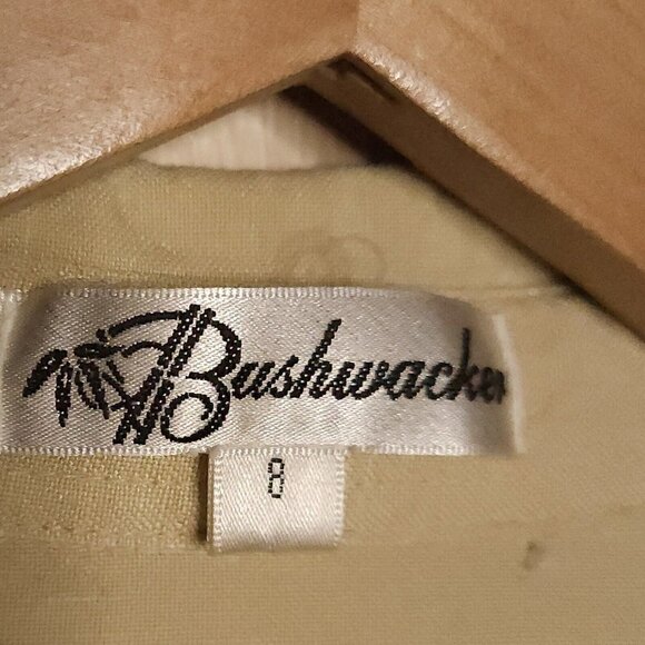 Bushwacker Linen Blend Khaki Button Front Top 8 - Picture 5 of 7